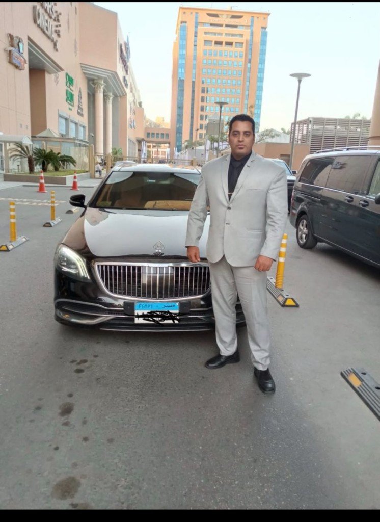 Golden Guard VIP Mercedes-Maybach luxury car rental with professional bodyguard Egypt
